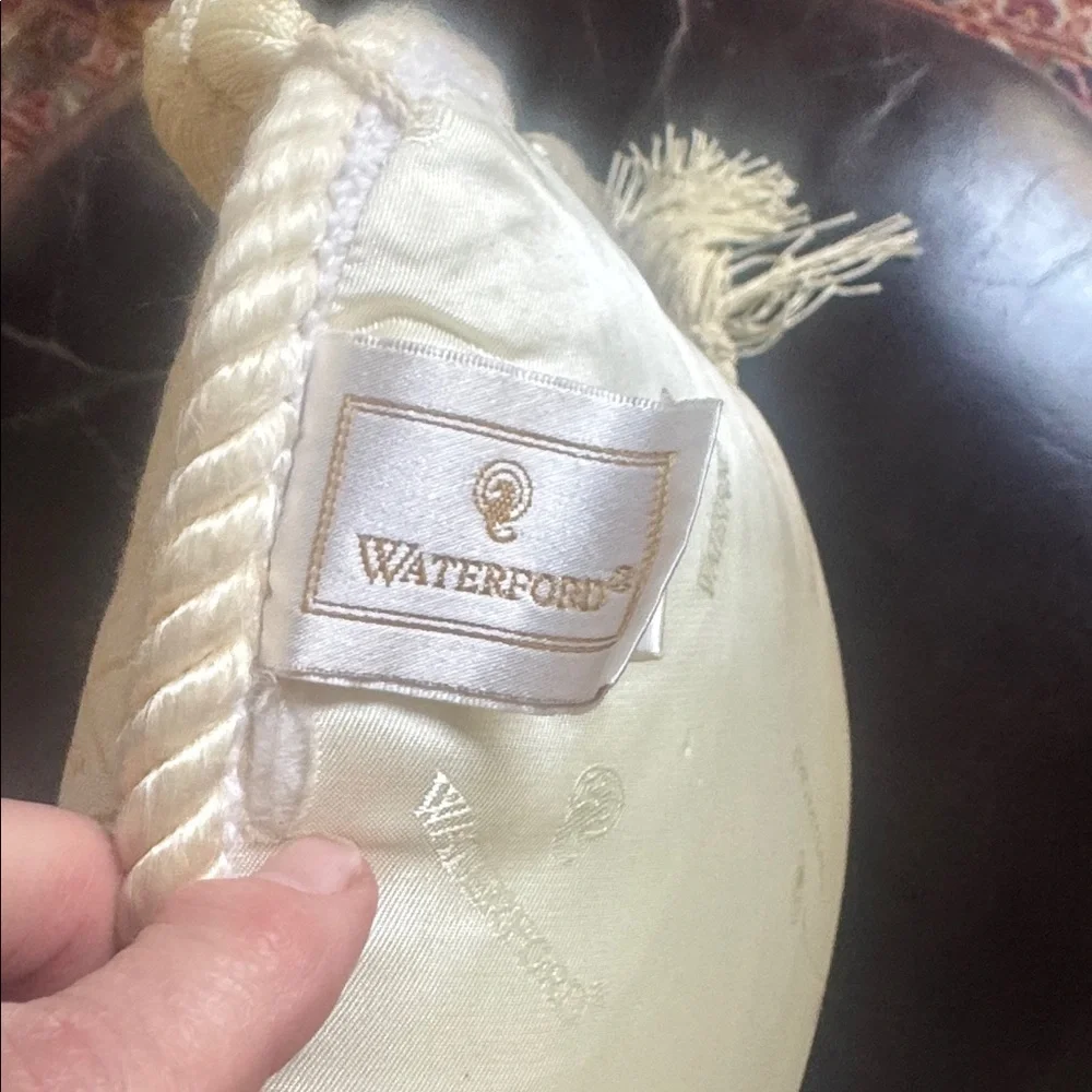 Waterford embroidered pillow with tassels